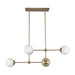 Fiore Four Light Chandelier Brushed Gold/Glossy Opal Glass-Linear/Island-Alora-Lighting Design Store