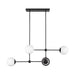 Fiore Four Light Chandelier Matte Black/Glossy Opal Glass-Linear/Island-Alora-Lighting Design Store