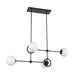 Fiore Four Light Chandelier Matte Black/Glossy Opal Glass-Linear/Island-Alora-Lighting Design Store
