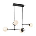 Fiore Four Light Chandelier Matte Black/Glossy Opal Glass-Linear/Island-Alora-Lighting Design Store