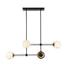 Fiore Four Light Chandelier Matte Black/Glossy Opal Glass-Linear/Island-Alora-Lighting Design Store
