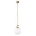 Fiore One Light Pendant Brushed Gold/Glossy Opal Glass-Mini Pendants-Alora-Lighting Design Store