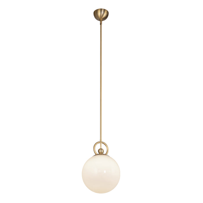 Fiore One Light Pendant Brushed Gold/Glossy Opal Glass-Mini Pendants-Alora-Lighting Design Store