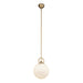 Fiore One Light Pendant Brushed Gold/Glossy Opal Glass-Mini Pendants-Alora-Lighting Design Store
