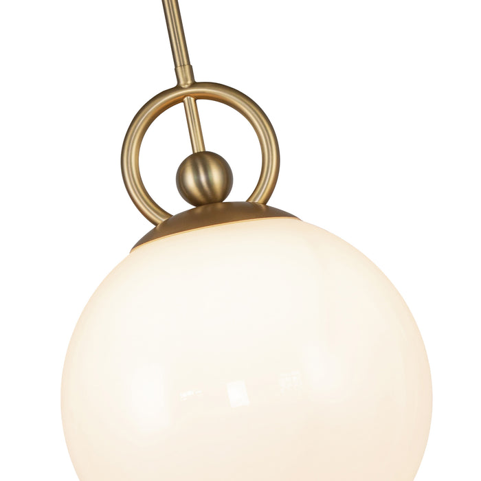 Fiore One Light Pendant Brushed Gold/Glossy Opal Glass-Mini Pendants-Alora-Lighting Design Store