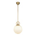 Fiore One Light Pendant Brushed Gold/Glossy Opal Glass-Mini Pendants-Alora-Lighting Design Store