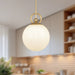 Fiore One Light Pendant Brushed Gold/Glossy Opal Glass-Mini Pendants-Alora-Lighting Design Store