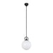 Fiore One Light Pendant Matte Black/Glossy Opal Glass-Mini Pendants-Alora-Lighting Design Store