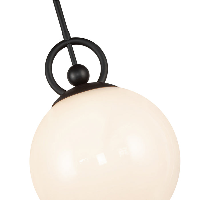 Fiore One Light Pendant Matte Black/Glossy Opal Glass-Mini Pendants-Alora-Lighting Design Store