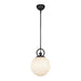 Fiore One Light Pendant Matte Black/Glossy Opal Glass-Mini Pendants-Alora-Lighting Design Store