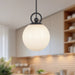 Fiore One Light Pendant Matte Black/Glossy Opal Glass-Mini Pendants-Alora-Lighting Design Store