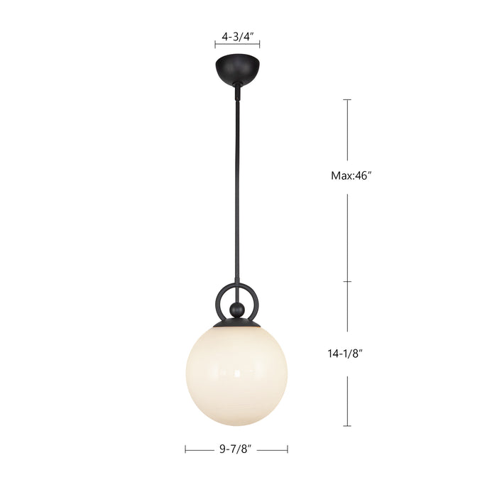 Fiore One Light Pendant Brushed Gold/Glossy Opal Glass-Mini Pendants-Alora-Lighting Design Store
