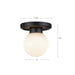 Fiore One Light Semi-Flush Mount Matte Black/Glossy Opal Glass-Flush Mounts-Alora-Lighting Design Store