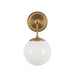 Fiore One Light Wall Vanity Brushed Gold/Glossy Opal Glass-Sconces-Alora-Lighting Design Store