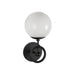 Fiore One Light Wall Vanity Matte Black/Glossy Opal Glass-Sconces-Alora-Lighting Design Store