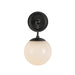 Fiore One Light Wall Vanity Matte Black/Glossy Opal Glass-Sconces-Alora-Lighting Design Store