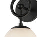 Fiore One Light Wall Vanity Matte Black/Glossy Opal Glass-Sconces-Alora-Lighting Design Store
