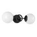 Fiore Two Light Wall Vanity Matte Black/Glossy Opal Glass-Sconces-Alora-Lighting Design Store