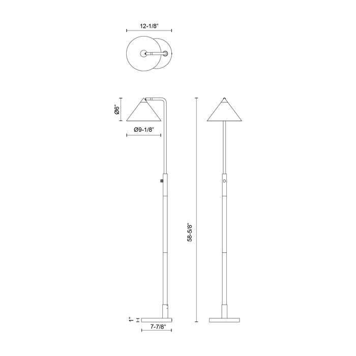 Remy One Light Floor Lamp White-Lamps-Alora-Lighting Design Store