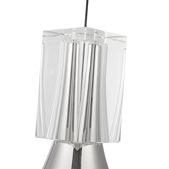 Floe LED Pendant Polished Nickel/Clear Crystal-Mini Pendants-Kuzco Lighting-Lighting Design Store