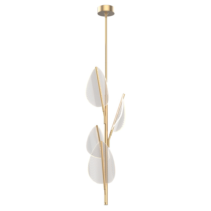 Flora LED Pendant Natural Brass-Foyer/Hall Lanterns-Alora-Lighting Design Store