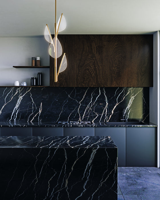 Flora LED Pendant Natural Brass-Foyer/Hall Lanterns-Alora-Lighting Design Store