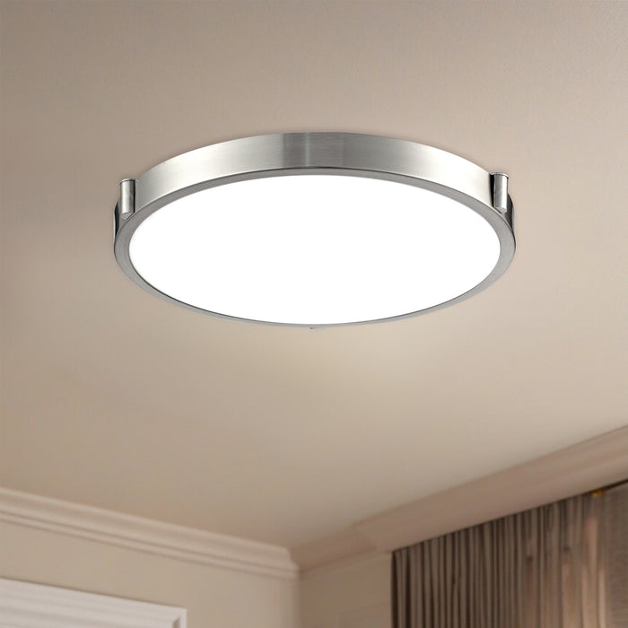 Floyd LED Flush Mount Brushed Nickel-Flush Mounts-Kuzco Lighting-Lighting Design Store