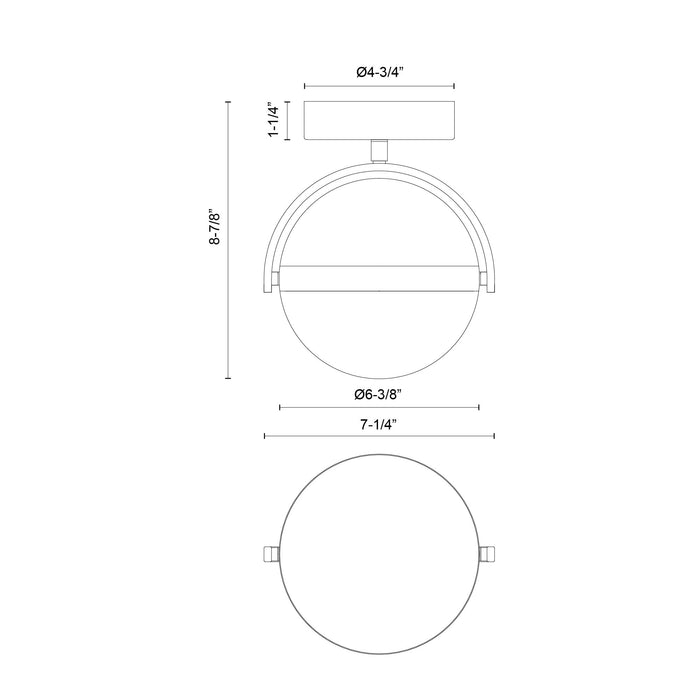 Globo LED Flush Mount Matte Black-Semi-Flush Mts.-Alora-Lighting Design Store