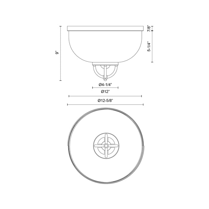 Lancaster Two Light Flush Mount Aged Gold-Flush Mounts-Alora-Lighting Design Store