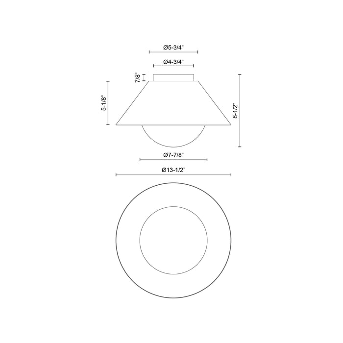 Remy One Light Flush Mount White/Opal Glass-Flush Mounts-Alora-Lighting Design Store