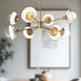 Francesca Eight Light Chandelier Aged Gold/Clear Glass-Large Chandeliers-Alora-Lighting Design Store