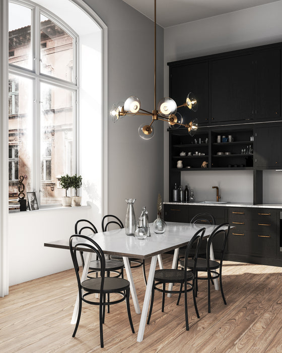 Francesca Eight Light Chandelier Aged Gold/Clear Glass-Large Chandeliers-Alora-Lighting Design Store