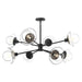 Francesca Eight Light Chandelier Clear Glass/Matte Black-Large Chandeliers-Alora-Lighting Design Store