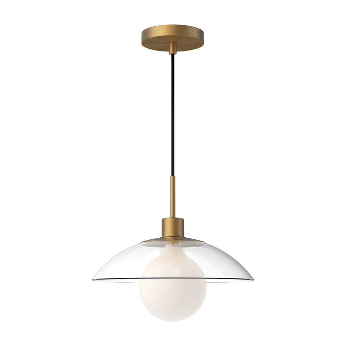 Francesca One Light Pendant Aged Gold/Clear Glass-Pendants-Alora-Lighting Design Store