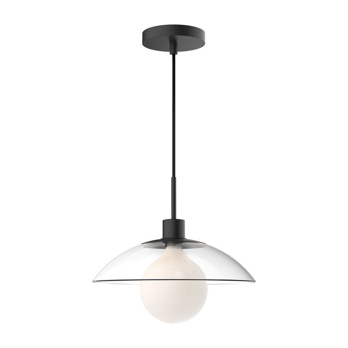 Francesca One Light Pendant Clear Glass/Matte Black-Pendants-Alora-Lighting Design Store