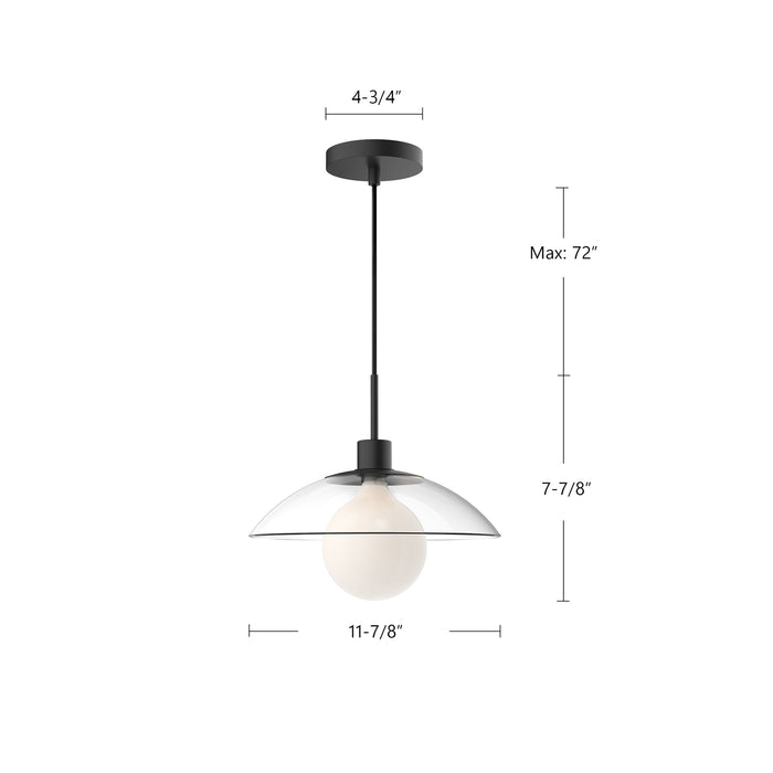 Francesca One Light Pendant Clear Glass/Matte Black-Pendants-Alora-Lighting Design Store