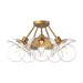 Francesca Five Light Semi-Flush Mount Aged Gold/Clear Glass-Semi-Flush Mts.-Alora-Lighting Design Store