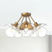 Francesca Five Light Semi-Flush Mount Aged Gold/Clear Glass-Semi-Flush Mts.-Alora-Lighting Design Store