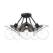 Francesca Five Light Semi-Flush Mount Clear Glass/Matte Black-Semi-Flush Mts.-Alora-Lighting Design Store