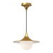 Fuji One Light Pendant Brushed Gold/Opal Matte Glass-Pendants-Alora-Lighting Design Store