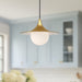 Fuji One Light Pendant Brushed Gold/Opal Matte Glass-Pendants-Alora-Lighting Design Store