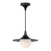 Fuji One Light Pendant Matte Black/Opal Matte Glass-Pendants-Alora-Lighting Design Store