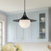 Fuji One Light Pendant Matte Black/Opal Matte Glass-Pendants-Alora-Lighting Design Store