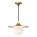Fuji One Light Pendant Brushed Gold/Opal Matte Glass-Pendants-Alora-Lighting Design Store
