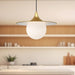 Fuji One Light Pendant Brushed Gold/Opal Matte Glass-Pendants-Alora-Lighting Design Store