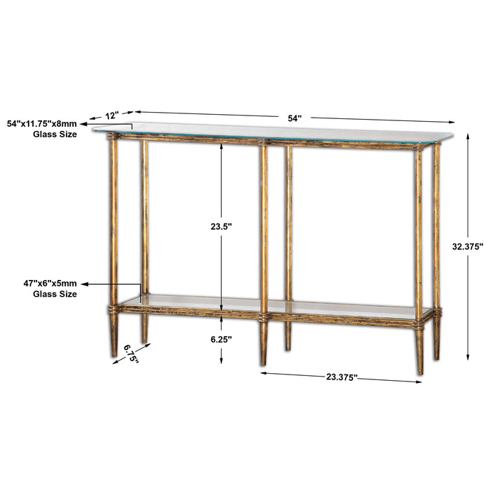 Elenio Console Table Gold Leafed-Furniture-Uttermost-Lighting Design Store