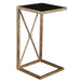 Zafina Side Table Antiqued Gold with Black Glass-Furniture-Uttermost-Lighting Design Store