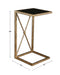 Zafina Side Table Antiqued Gold with Black Glass-Furniture-Uttermost-Lighting Design Store