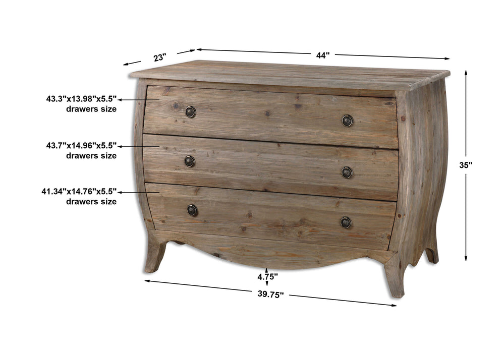 Gavorrano Foyer Chest Burnished Pine w/Gray Wash-Furniture-Uttermost-Lighting Design Store