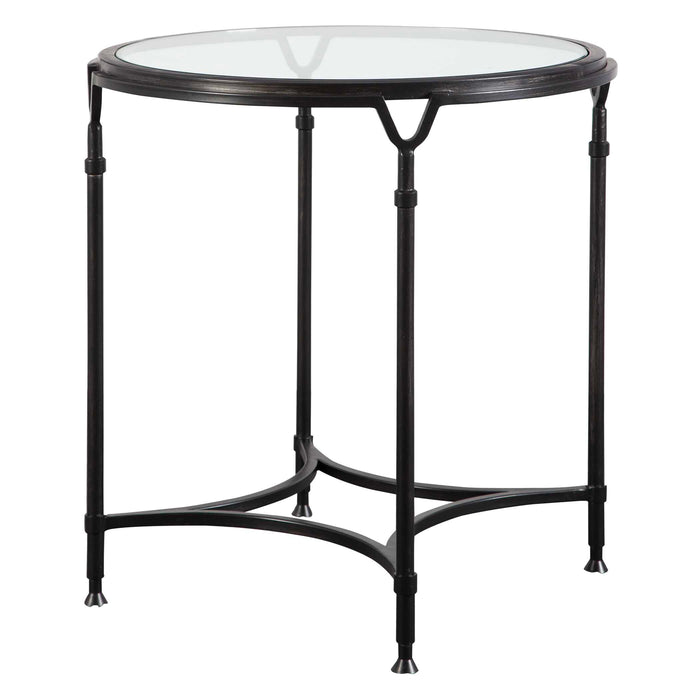 Samson Side Table Black w/ Silver-Furniture-Uttermost-Lighting Design Store